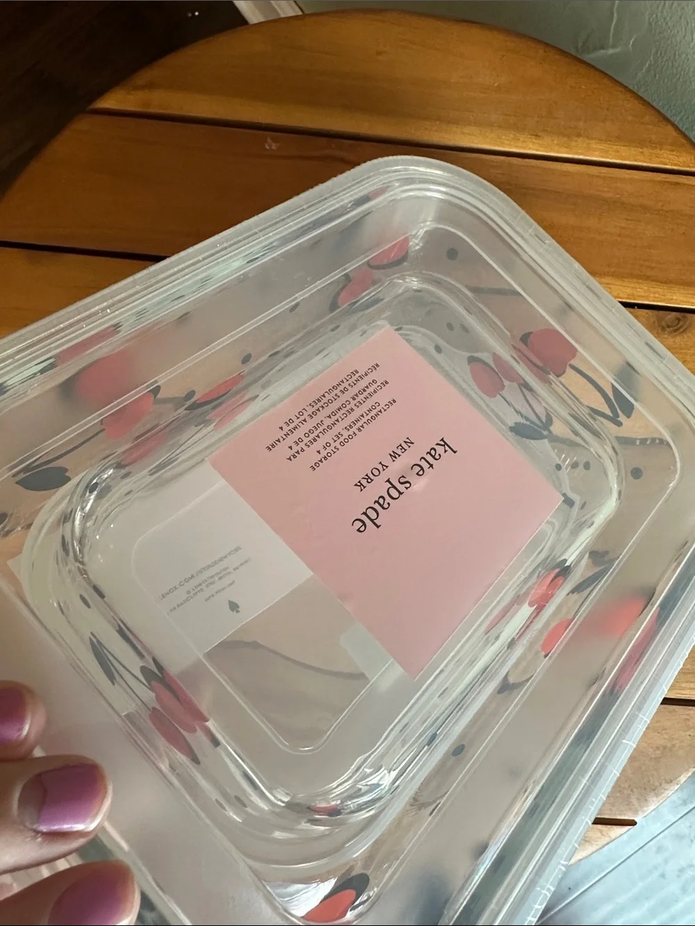 Nwt Kate spade vintage cherry dot rectangular food storage containers